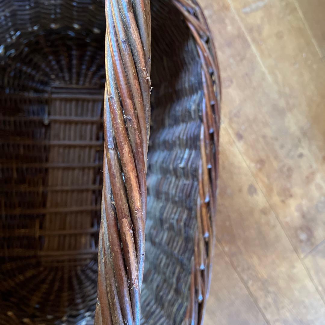 希少伝統工芸　コリ柳細工　手つき籠　大