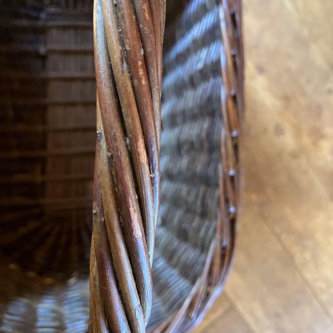 希少伝統工芸　コリ柳細工　手つき籠　大