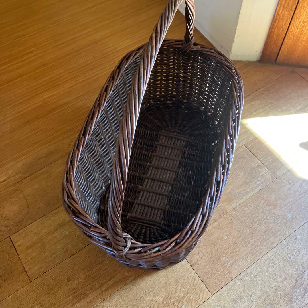希少伝統工芸　コリ柳細工　手つき籠　大