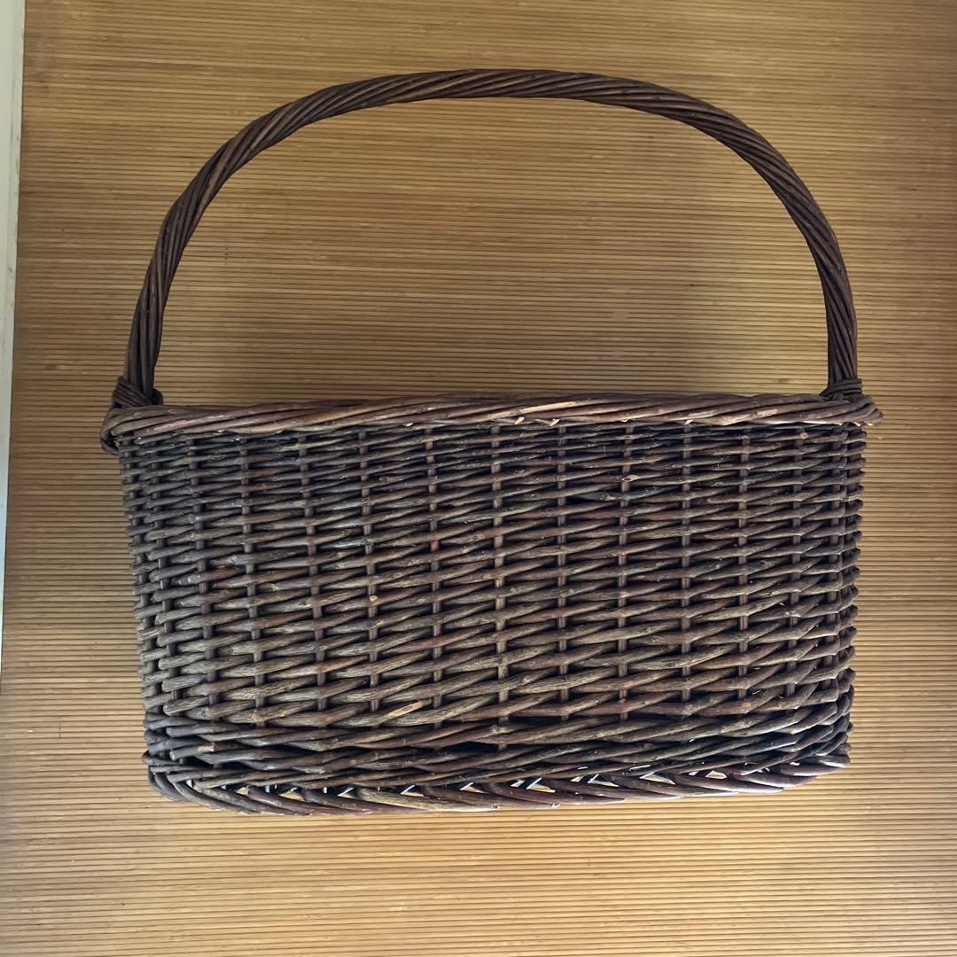 希少伝統工芸　コリ柳細工　手つき籠　大