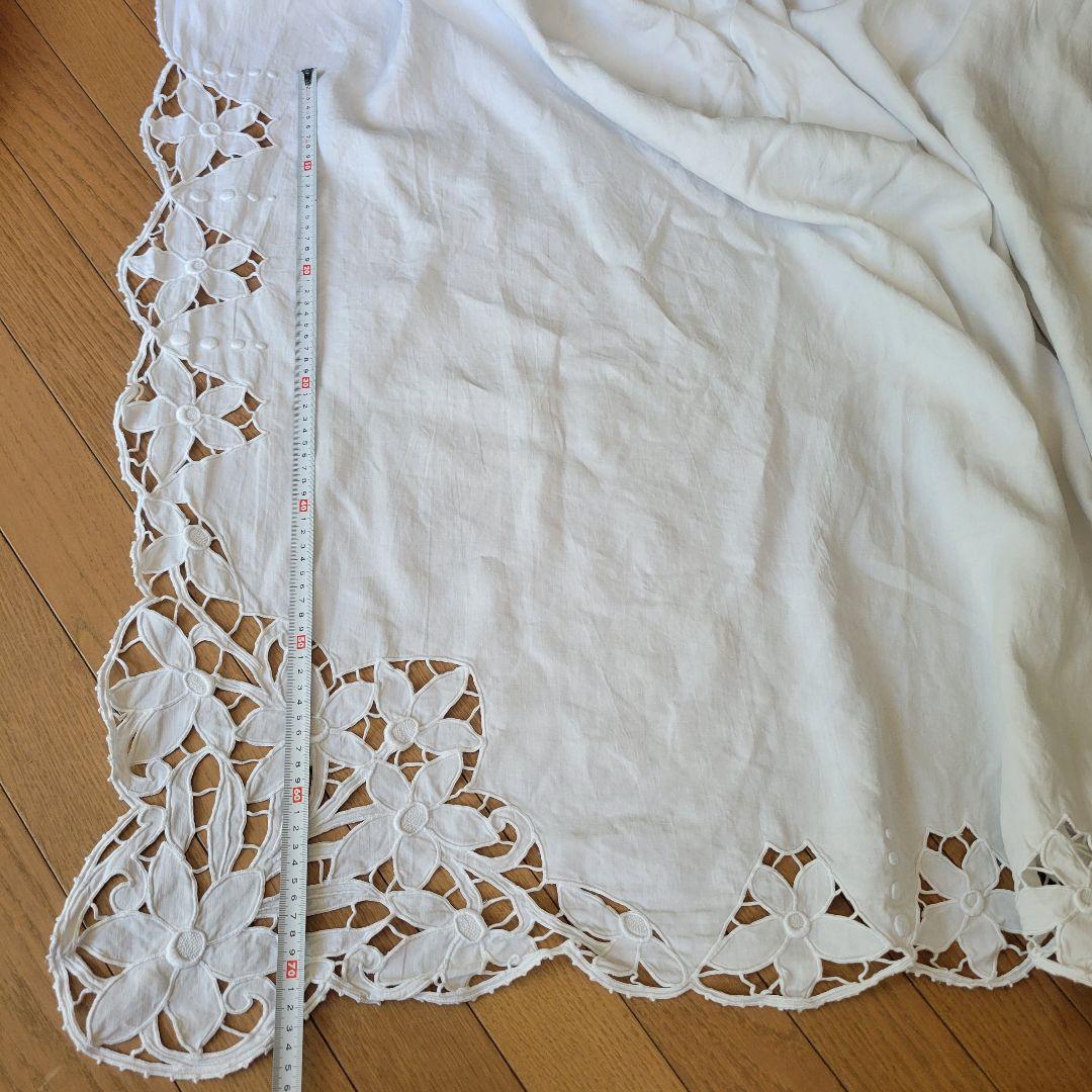 フランス　アンティーク　シーツ　リネン　カットワーク