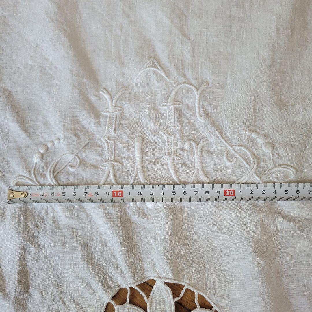 フランス　アンティーク　シーツ　リネン　カットワーク