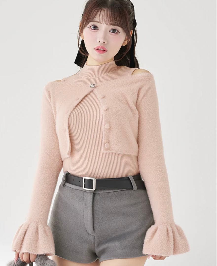 アンサンブルシャギーニットトップス