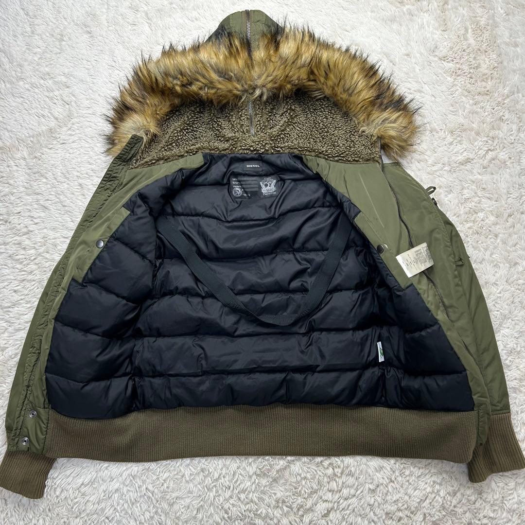 【美品】DIESEL ディーゼル N-2B フライトジャケット 短丈 カーキ M