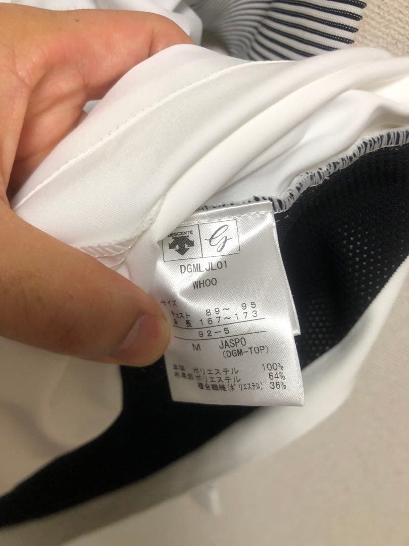 【美品】デサントゴルフ　ストライプデザイン フルジップジャケット