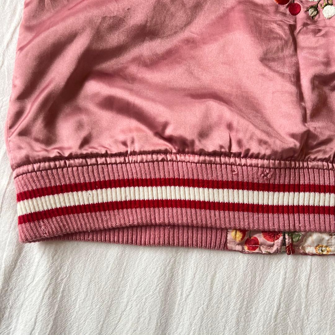 【希少】PINK HOUSE ピンクハウス スカジャン リバーシブル 花柄 刺繍