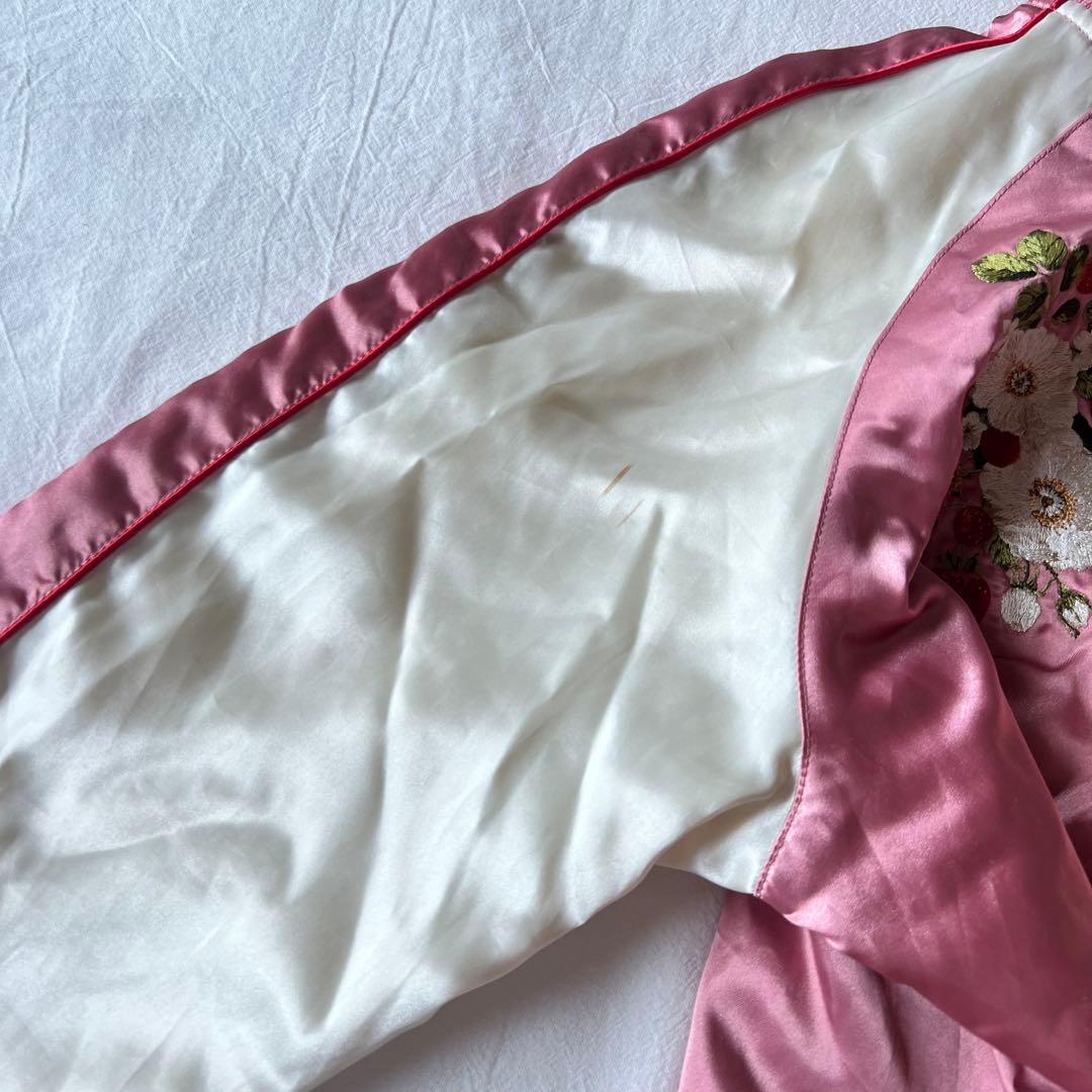 【希少】PINK HOUSE ピンクハウス スカジャン リバーシブル 花柄 刺繍