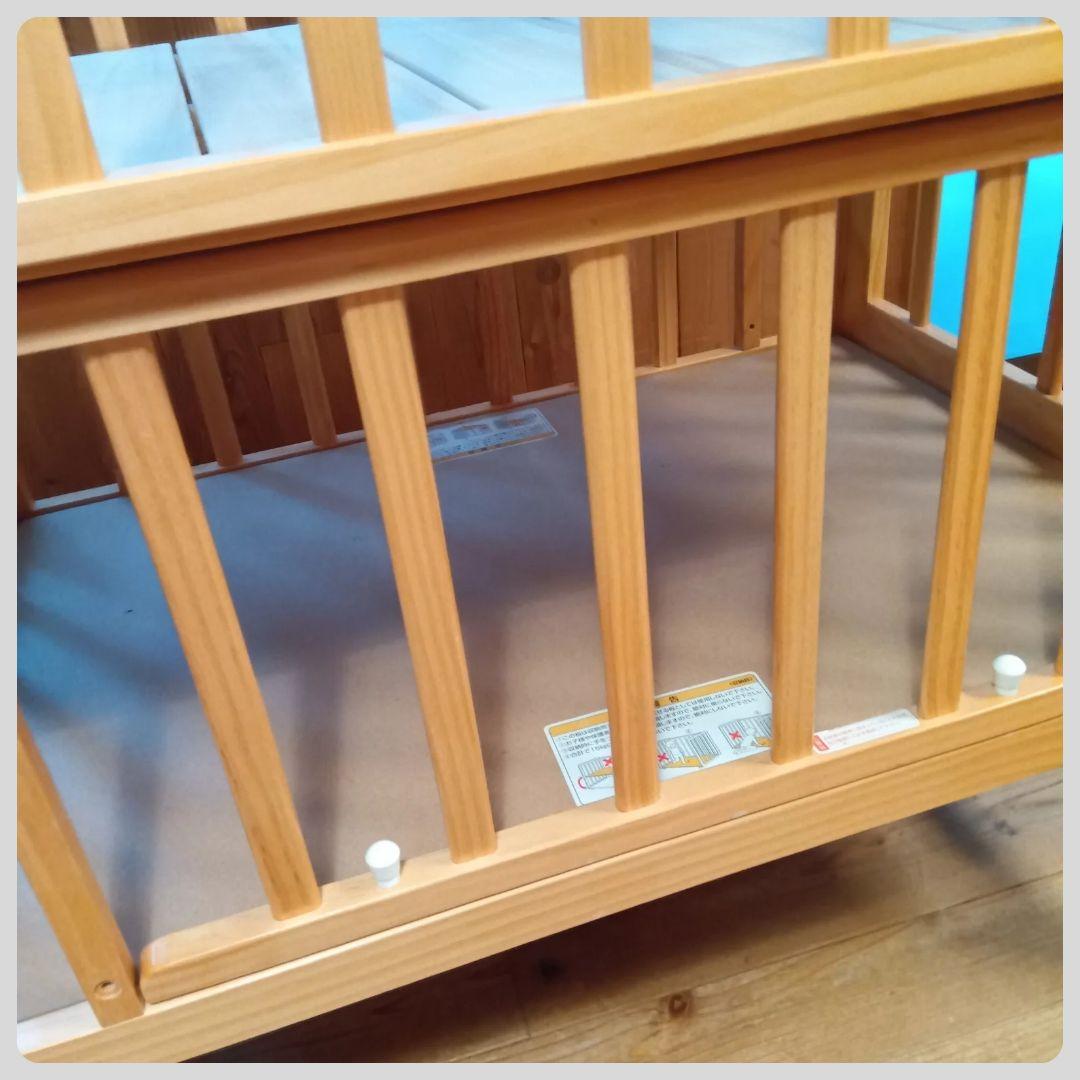 《綺麗❣️早い者勝ち》カトージ　ベビーベッド ハイポジションミニベッド アーチ