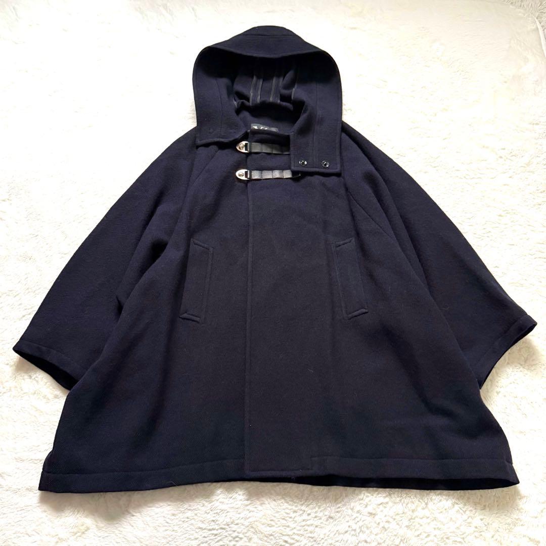 【美品】ワイズ ダッフル風 フードコート ラグラン ネイビー サイズ2