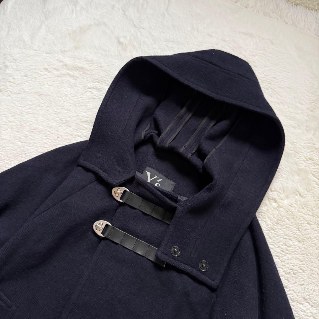 【美品】ワイズ ダッフル風 フードコート ラグラン ネイビー サイズ2