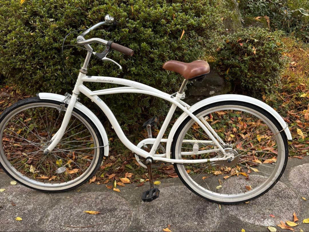 カリフォルニアスタイル ビーチクルーザー 26インチ ホワイト引取り限定