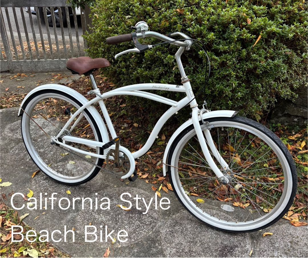 カリフォルニアスタイル ビーチクルーザー 26インチ ホワイト引取り限定