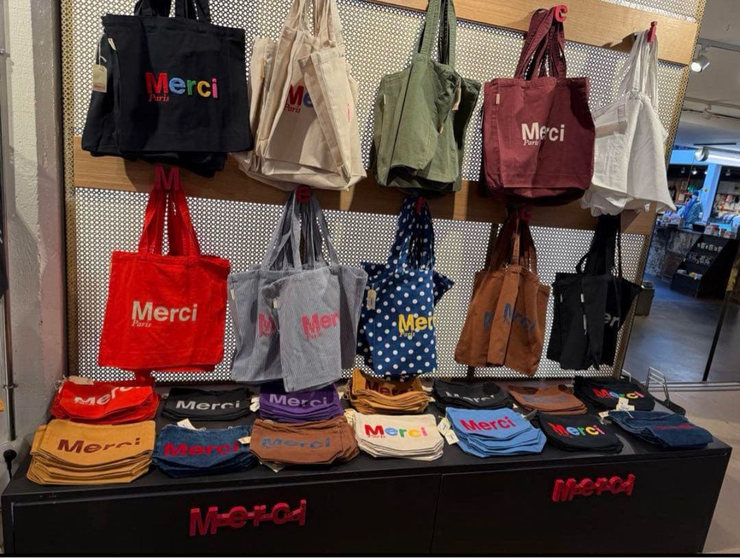 Merci Paris エコバッグ 大　レッド