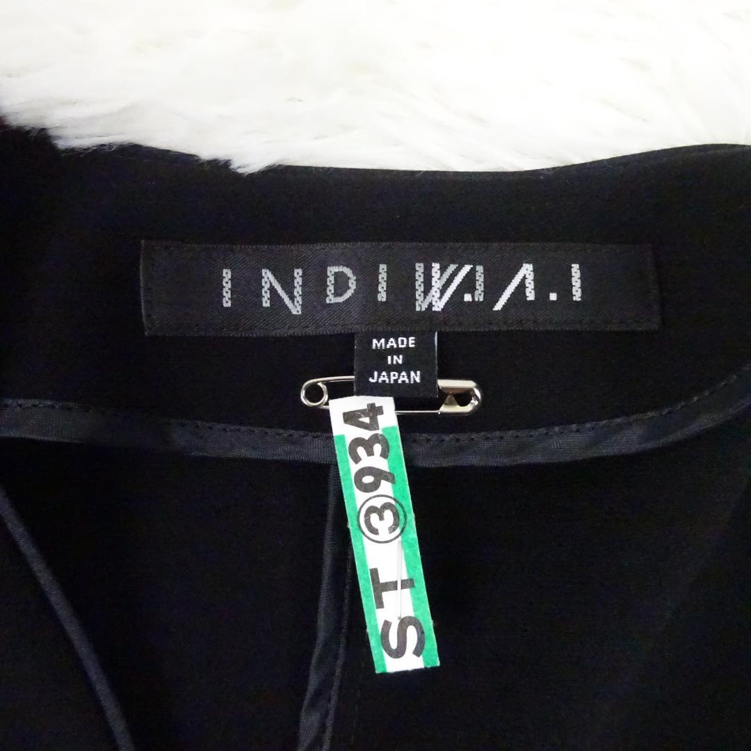美品　インディヴィ ヴァイ　ノーカラージャケット　パンツスーツ　セットアップ　L