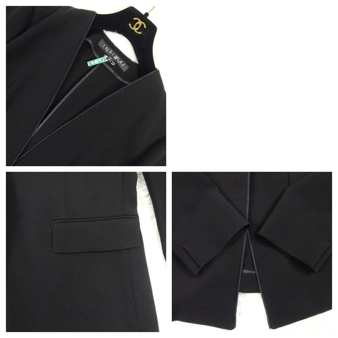 美品　インディヴィ ヴァイ　ノーカラージャケット　パンツスーツ　セットアップ　L