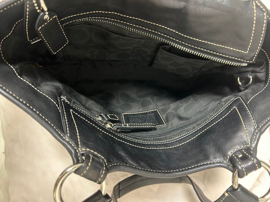 COACH 黒レザー ハンドバッグ