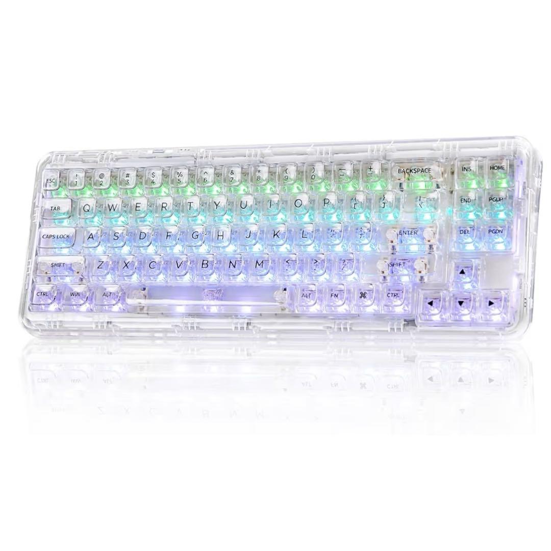 YUNZII X71 メカニカルゲーミングキーボード クリスタルアイス軸ホワイト