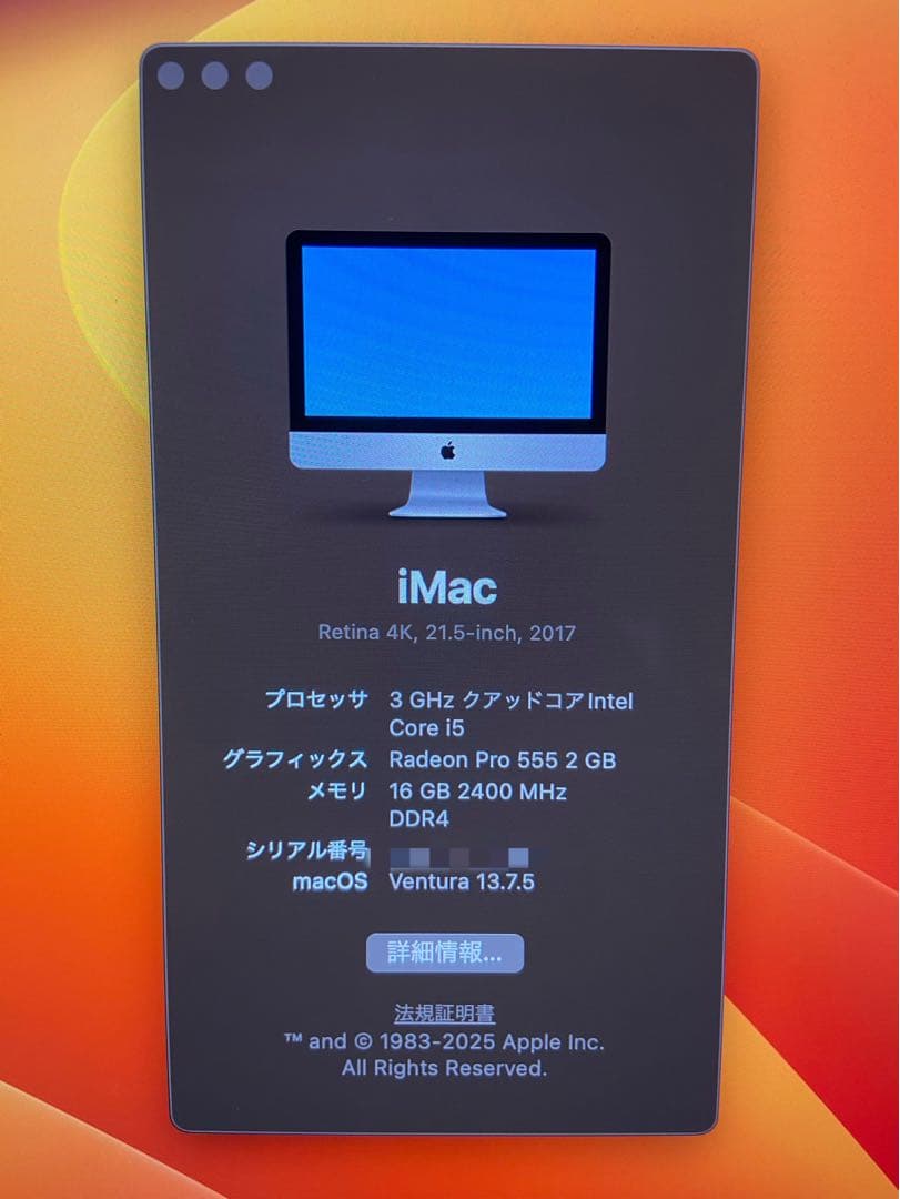 美品 Apple iMac 21.5インチ 2017 SSD1TB