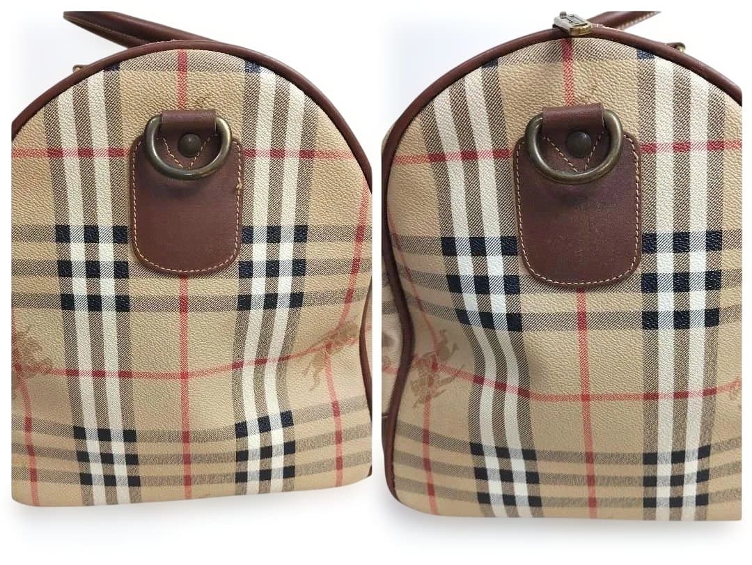 美品✨BURBERRYボストンバッグ ノバチェック ホースロゴ 2way PVC