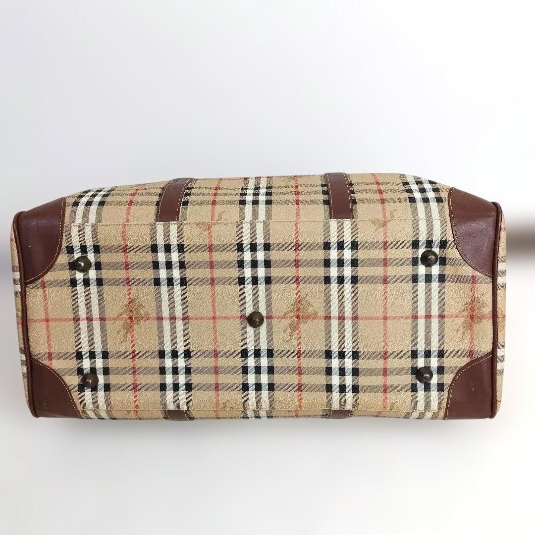 美品✨BURBERRYボストンバッグ ノバチェック ホースロゴ 2way PVC