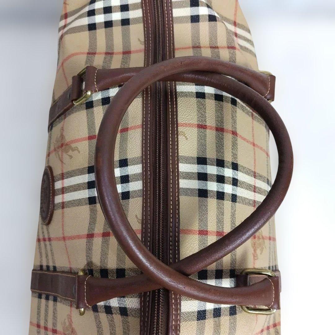美品✨BURBERRYボストンバッグ ノバチェック ホースロゴ 2way PVC