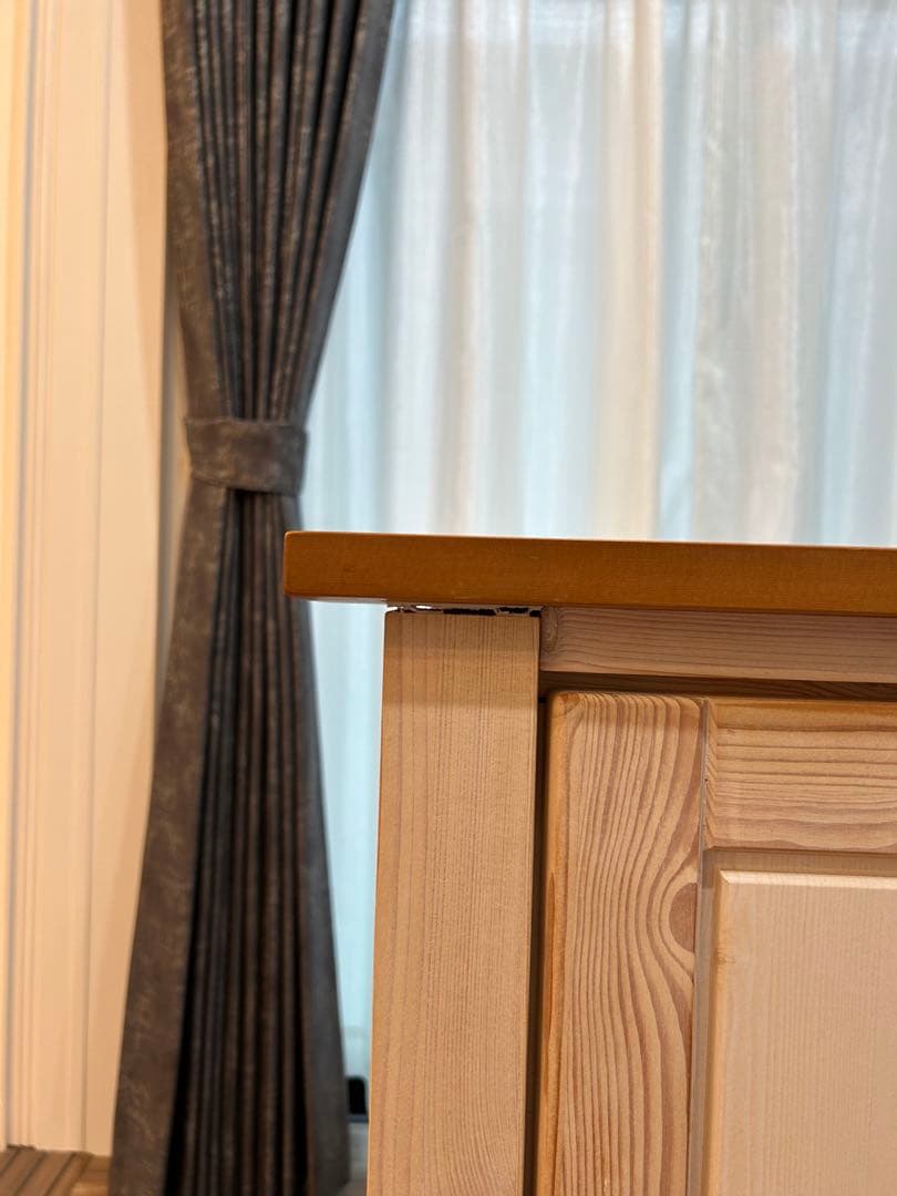 カウンター　ワゴン　ホワイト　シナモ