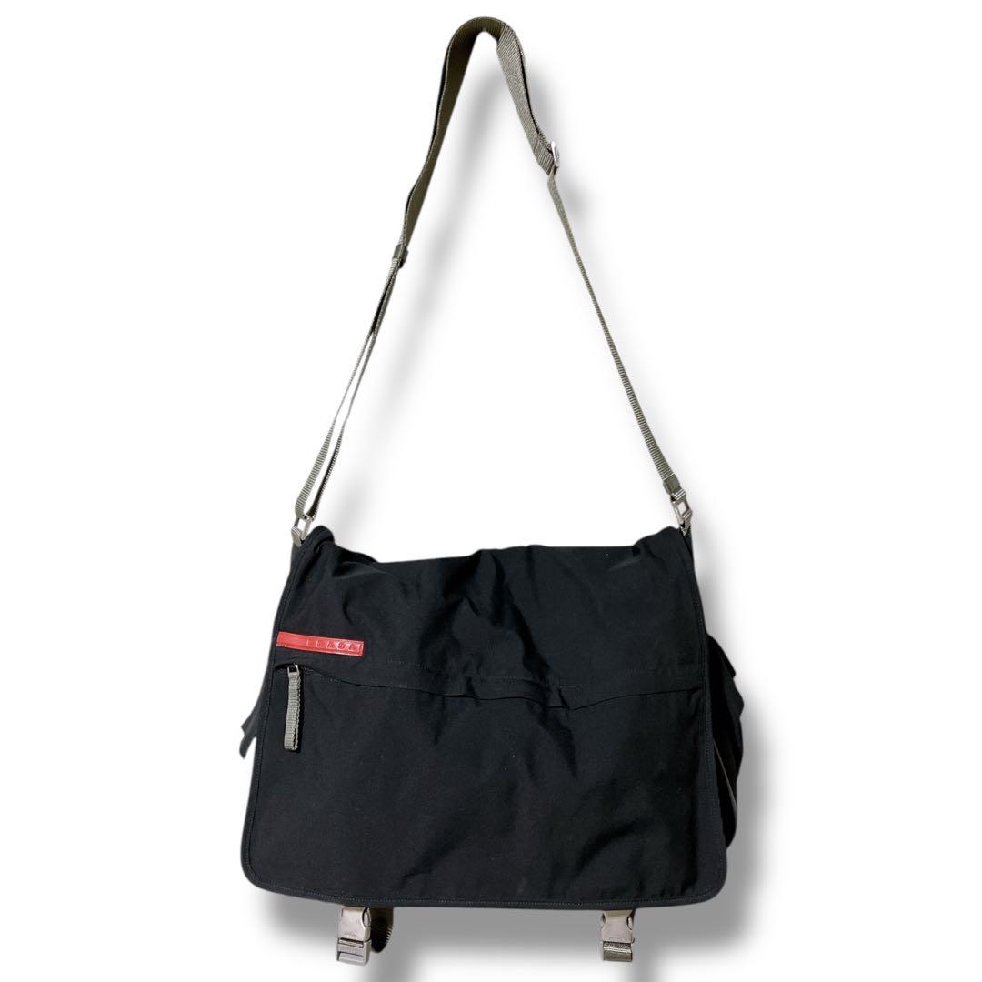 プラダ スポーツ ギャランティ 洗える A4収納可 メッセンジャーバッグブラック