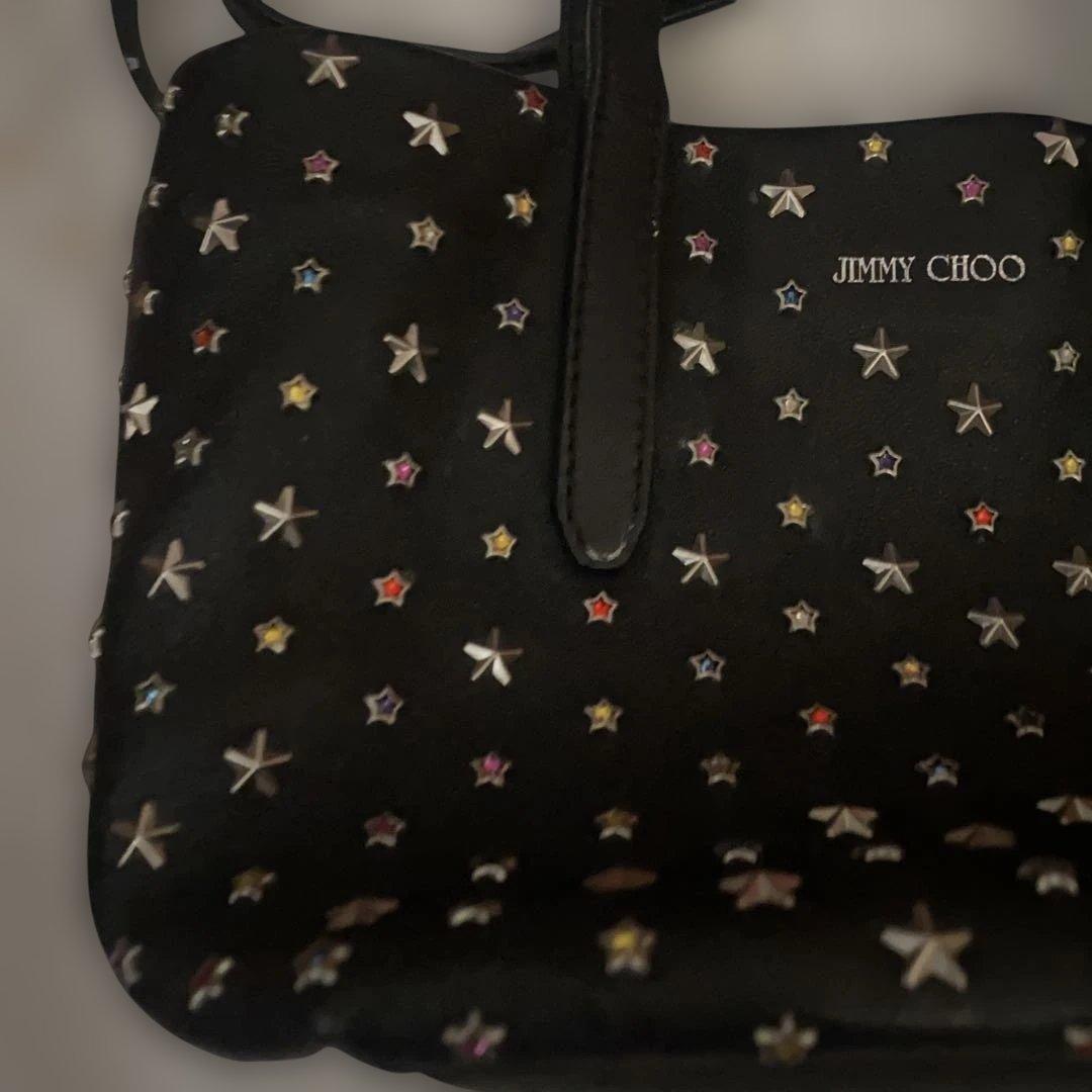 JIMMY CHOO ショルダーバッグ ２way スタッズ ミニサラ レザー
