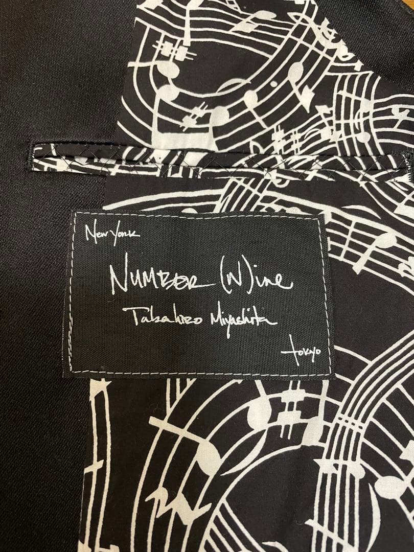 NUMBER (N)INE ナンバーナイン 音符柄 ベスト ジレ 黒　M