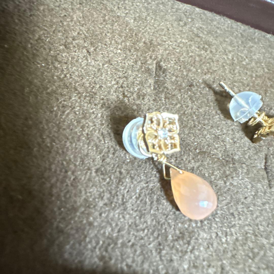 【限定セット】アガット K10 ピアス＆チャーム（販売証明書付）