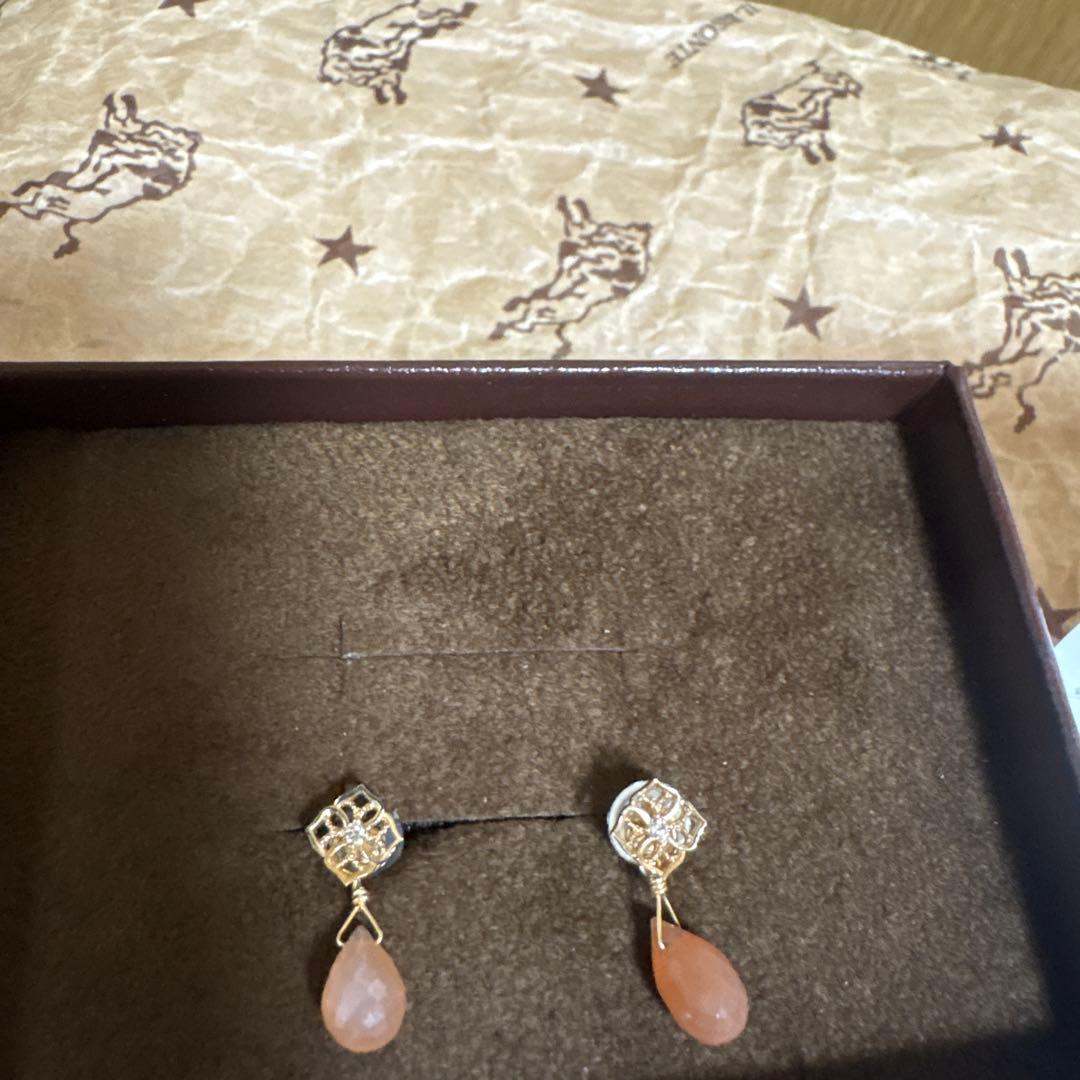 【限定セット】アガット K10 ピアス＆チャーム（販売証明書付）