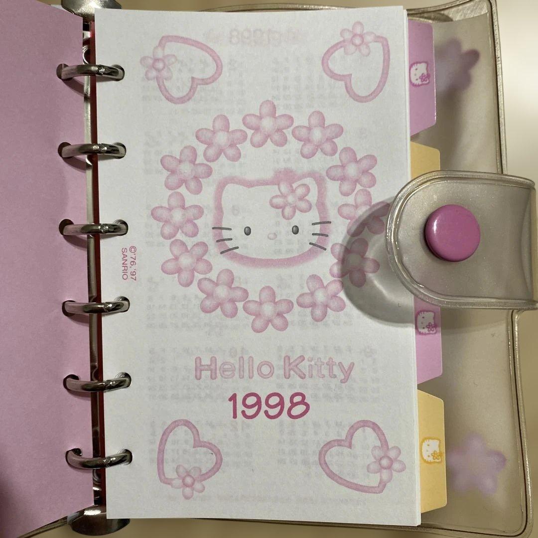【平成レトロ】ハローキティ　カオハナ　ダイアリー 　手帳　６穴　1998年