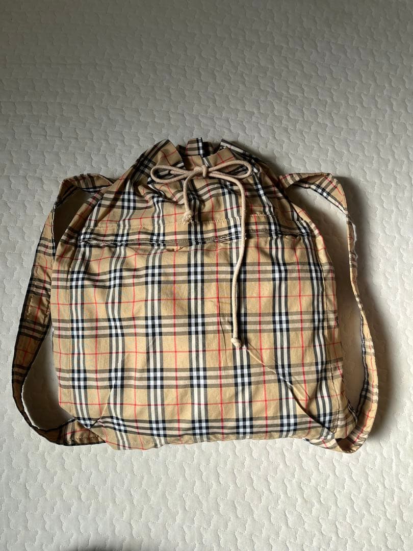 Burberry ベージュジャケット チェック裏地（リュック）