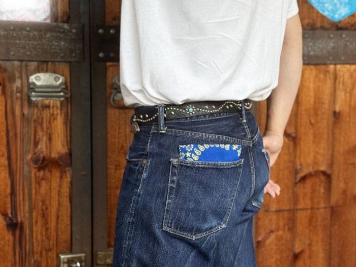 HTC WESTERN BELT エンボス加工フラワーターコイズ32新品未使用品