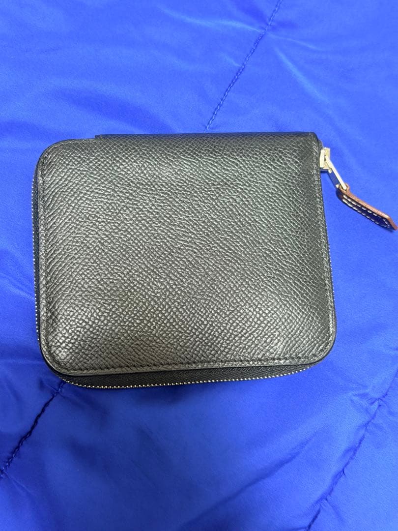 HERMESエルメス アザップ シルクインコンパクト 黒エプソン 内側グリーン