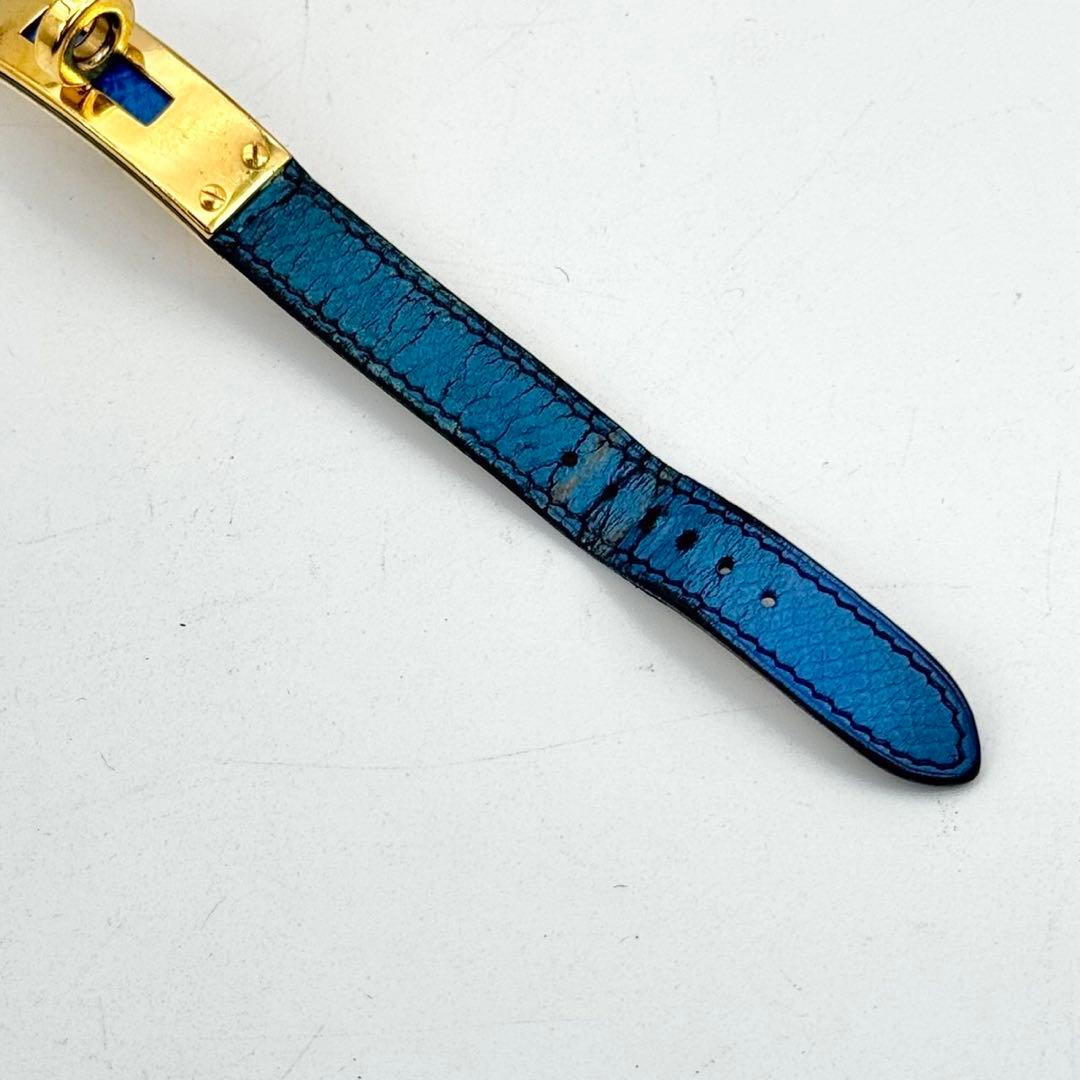 エルメス　ケリーウォッチ　ブルー　腕時計　レディース　カデナ　レザー　ベルトのみ