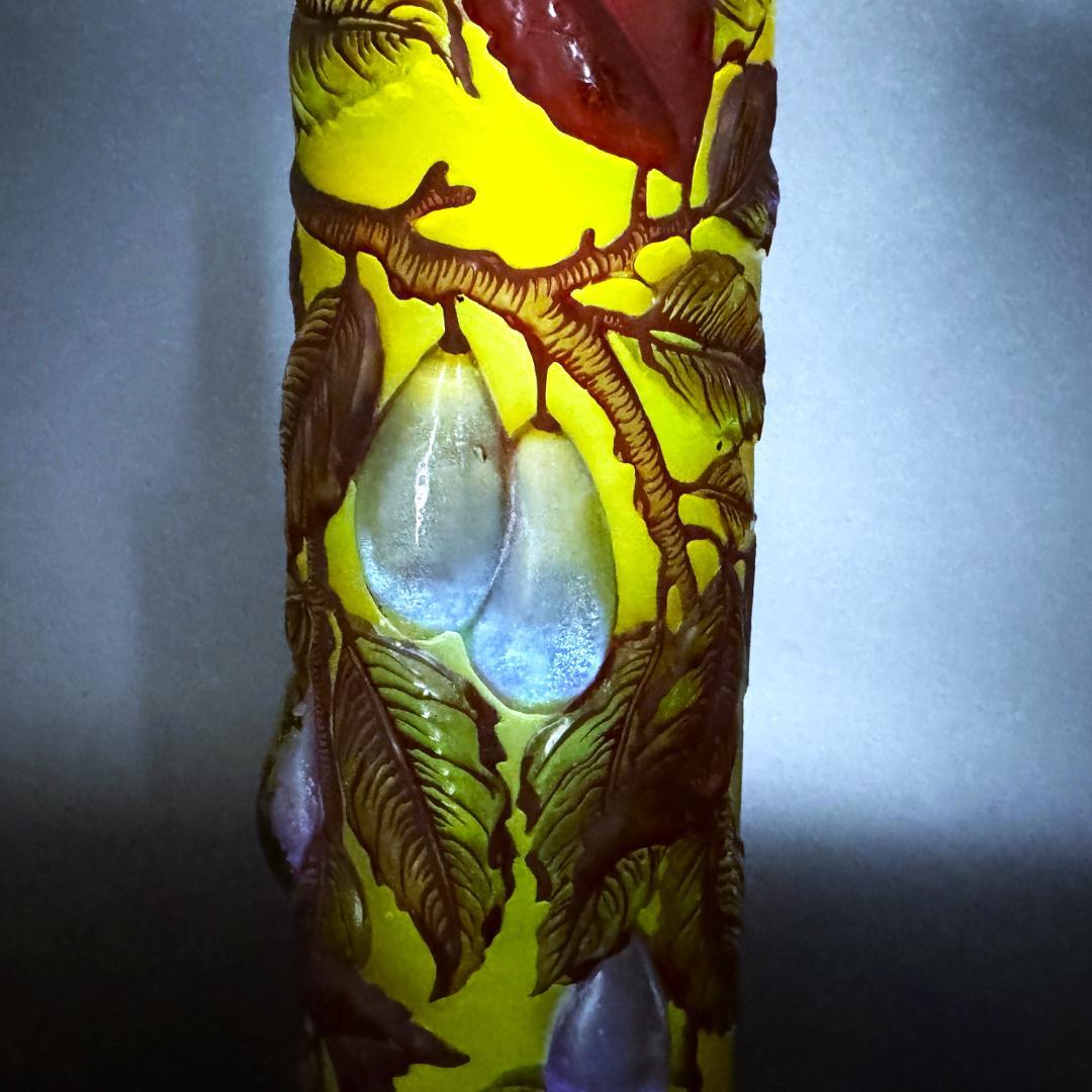 【美品】エミール・ガレ★red and gold with prunes