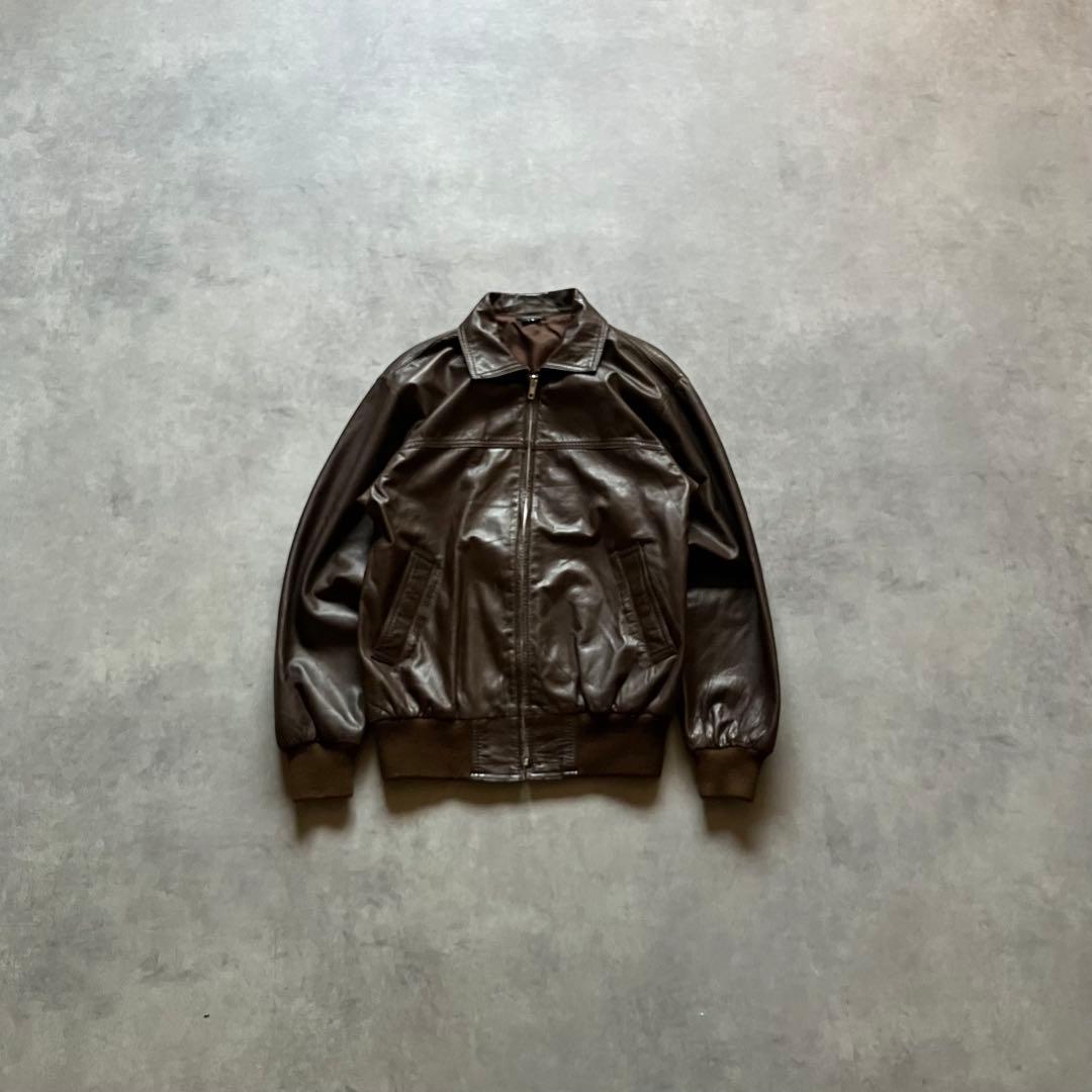 ジャケット・アウター 80s vintage leather bomber jacket y2k