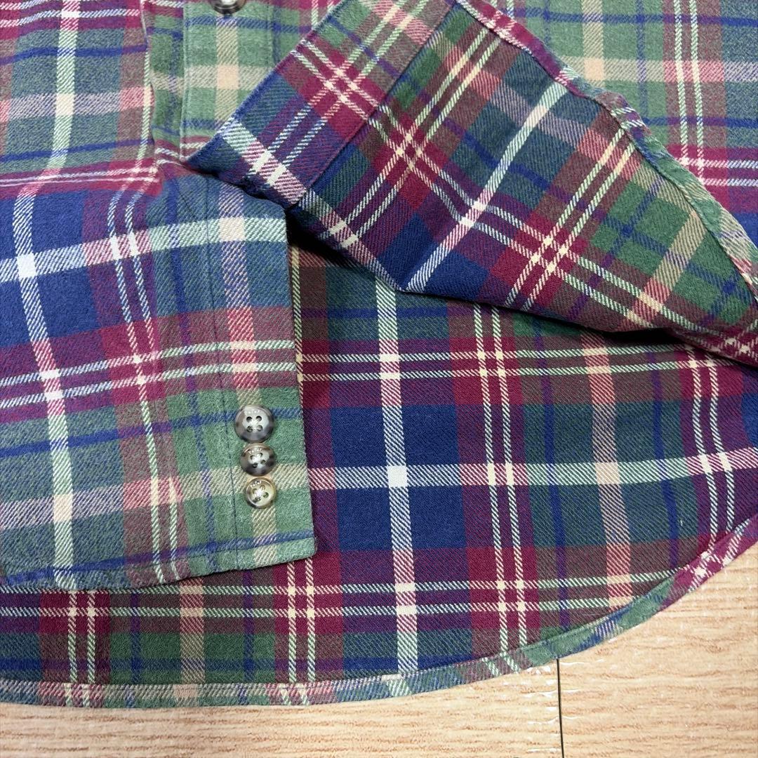 ブッチ46美品日本製Papasリバースタータンチェック長袖フランネルシャツ