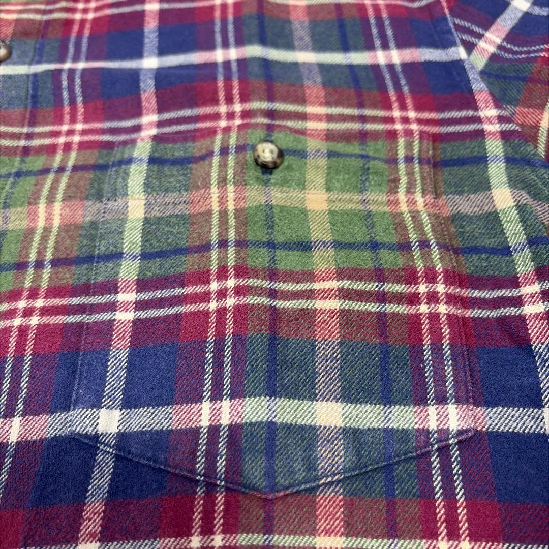 ブッチ46美品日本製Papasリバースタータンチェック長袖フランネルシャツ
