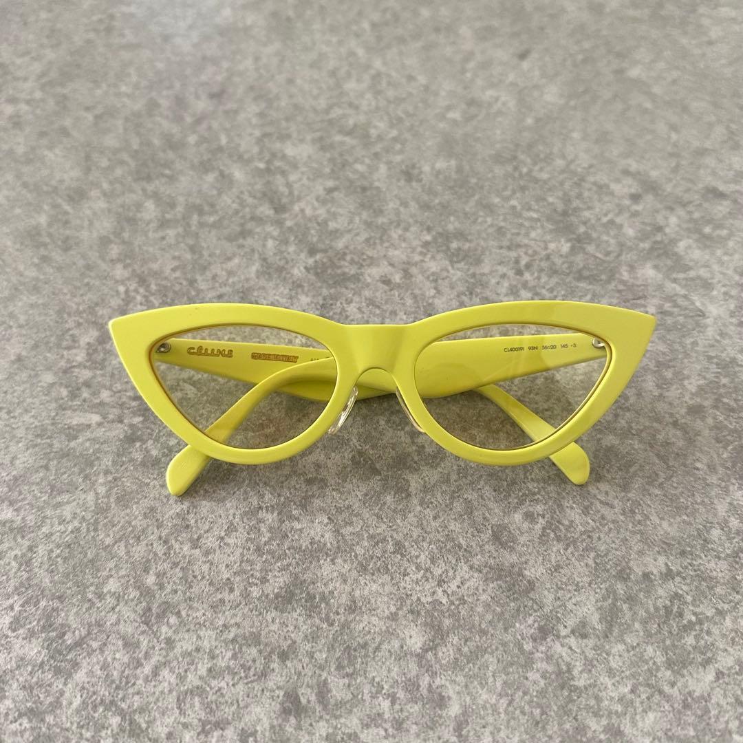 CELINE セリーヌ キャットアイ サングラス フィービー 黄色 イエロー