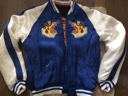 【新品タグ付き】橋本商会　牡鹿　リバーシブルスカジャン　ブルーバック　サイズＭ