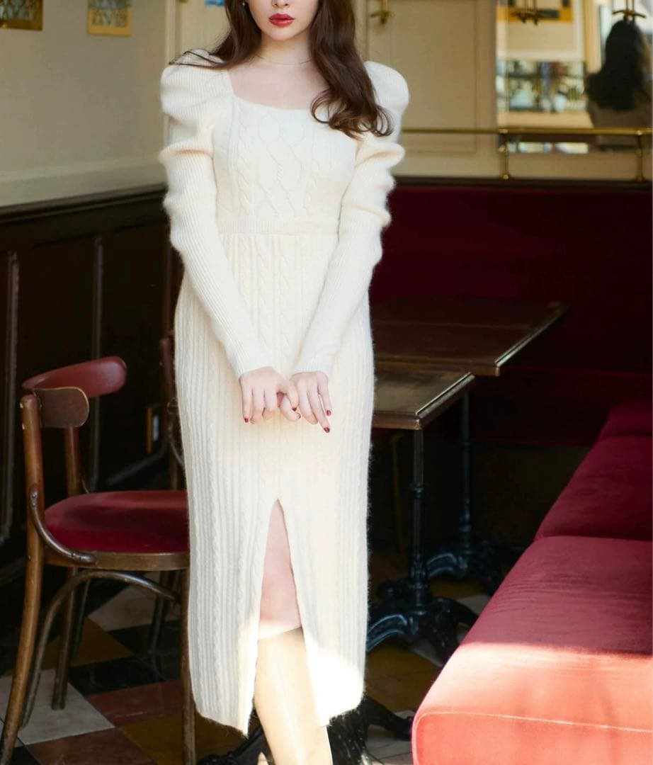 新品herlipto Bambina Cable Knit Dress