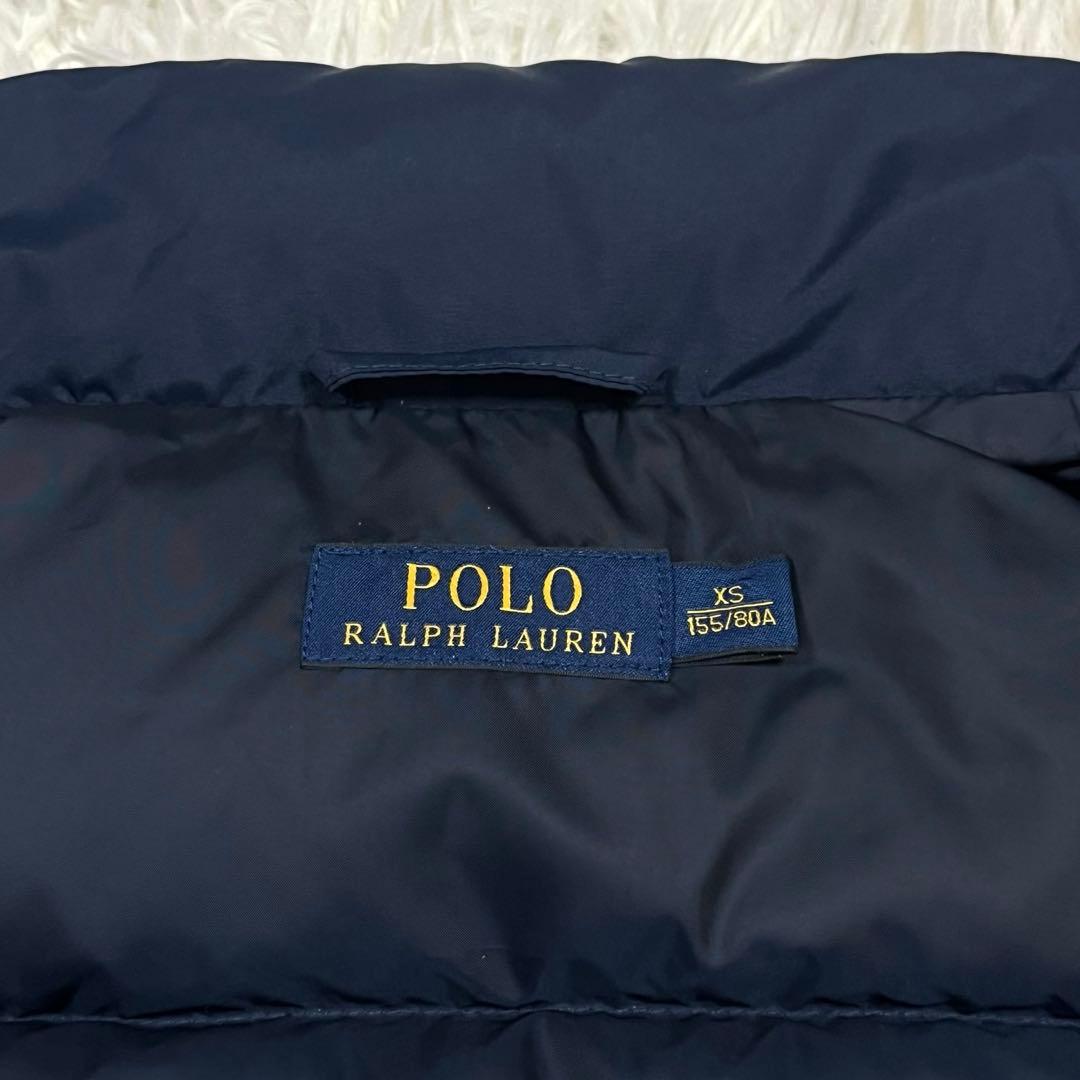 美品✨ラルフローレン フード付きダウンベスト ネイビー レディースXSポニー刺繍