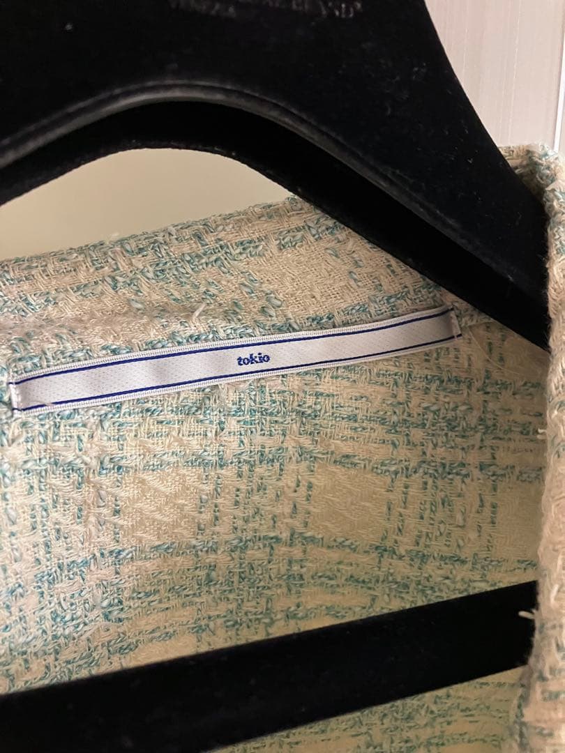 【tokio】チェック ファンシー ツィード トラッカージャケット