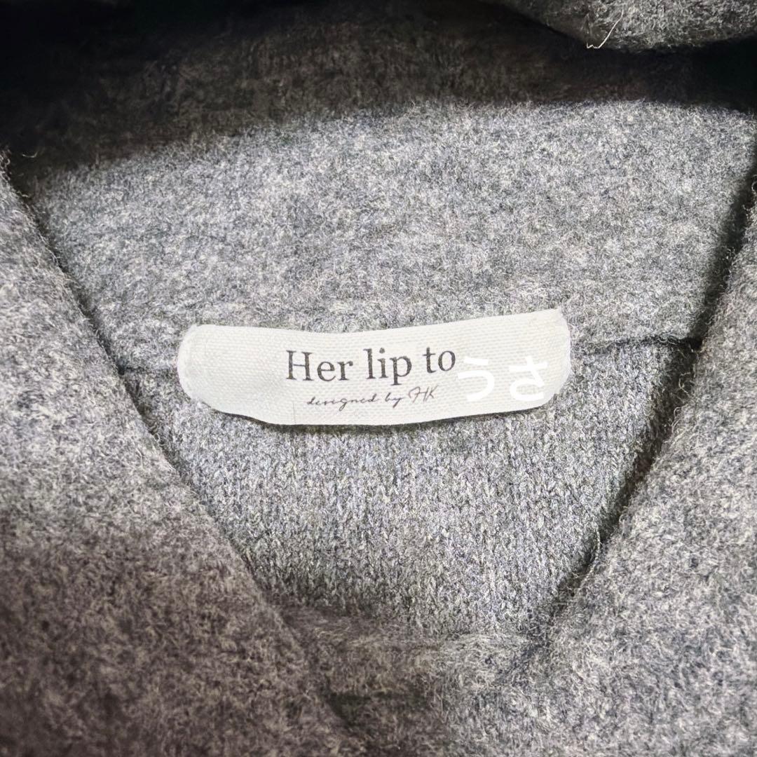 トップス herlipto Trois Logo Knit Hoodie