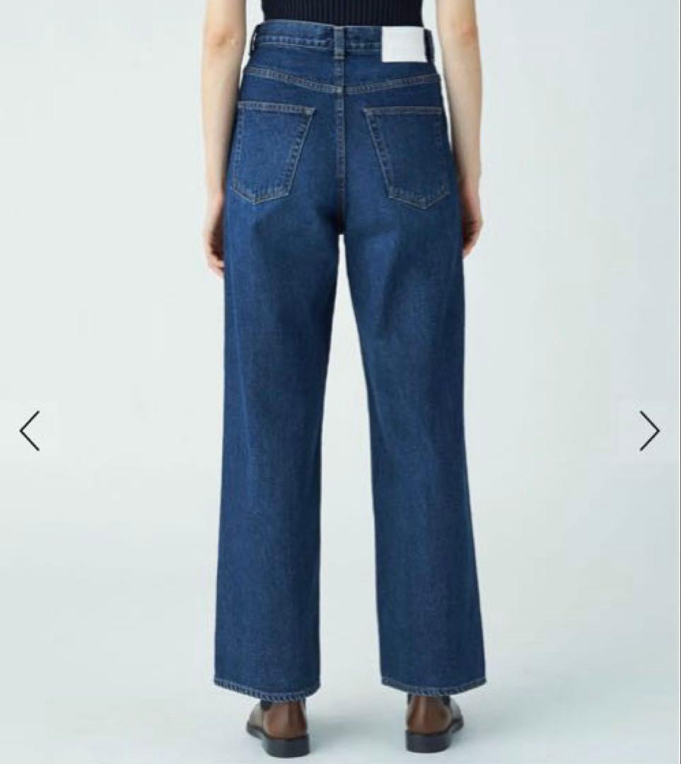 【新品】MACPHEE デニムワイドストレートパンツ ダークブルー 36