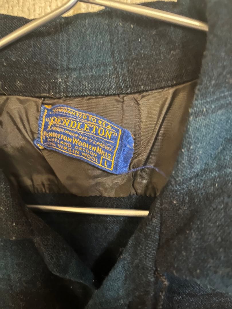pendleton ウールシャツ　ボードシャツ　オンブレシャツ　50年代　青黒