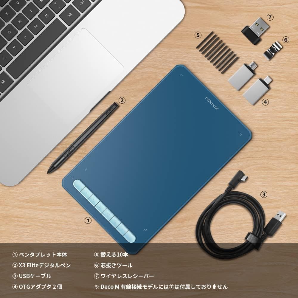 傾き検知 8x5インチ ペンタブレット X3チップ搭載ペン付