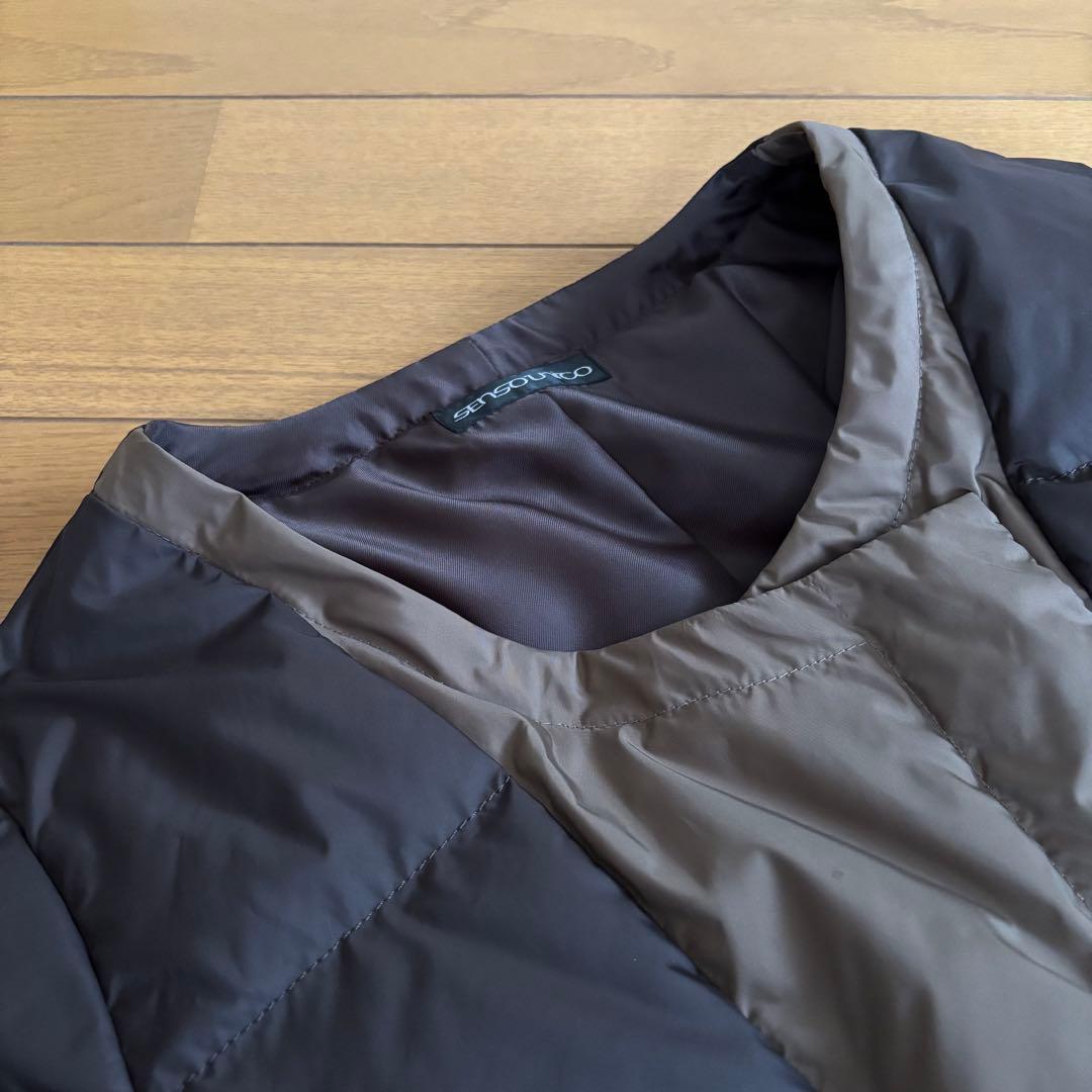 SENSOUNICO センソユニコ ダウンジャケット ノーカラー バイカラー
